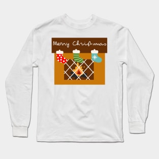 Christmas Fireplace Long Sleeve T-Shirt